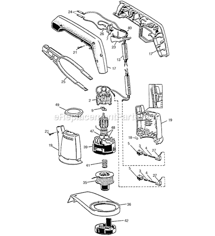 Page A Diagram and Parts List for ST100 Type 1 Black and Decker Trimmer